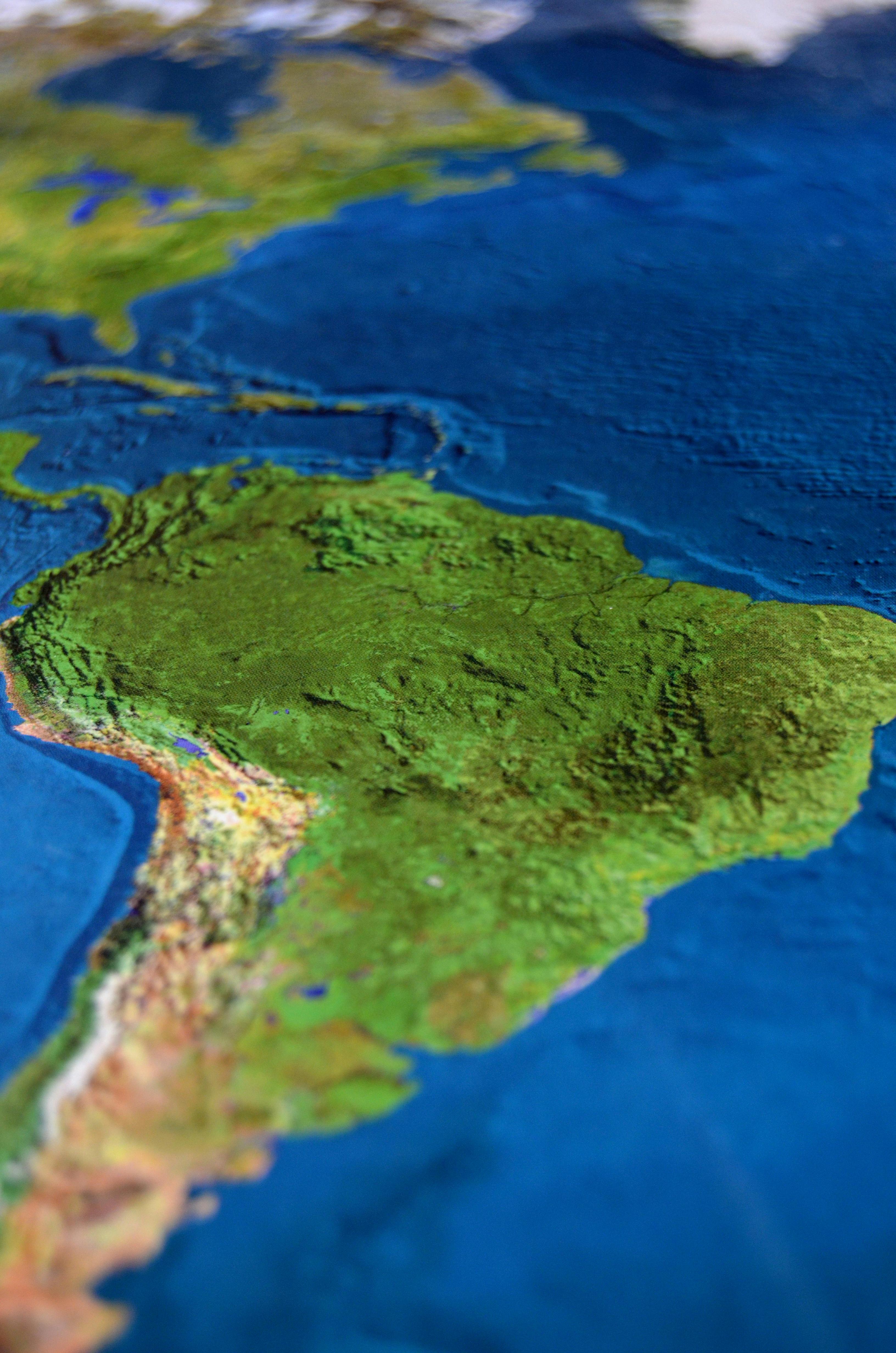 Globe showing the Caribbean region